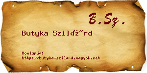 Butyka Szilárd névjegykártya